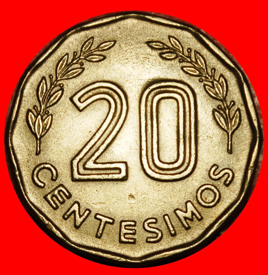  Ⰶ CHILE (1976-1981): URUGUAY ★ 20 CENTESIMOS 1976 FORTRESS! MINT LUSTRE! LOW START ★ NO RESERVE!   