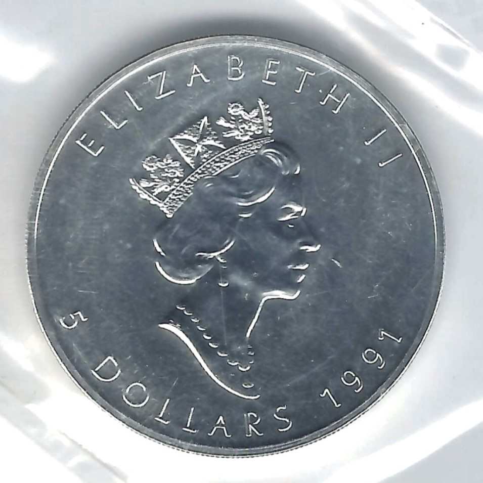  Kanada Maple Leaf 1991 AG 1 OZ Koblenzer Münzen Studio Koblenz Frank Maurer AH711   