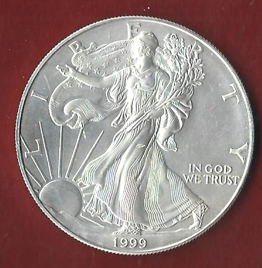  USA Silver Eagle 1 Oz 1999 Feinsilber Koblenzer Münzen Studio Koblenz Frank Maurer AH805   