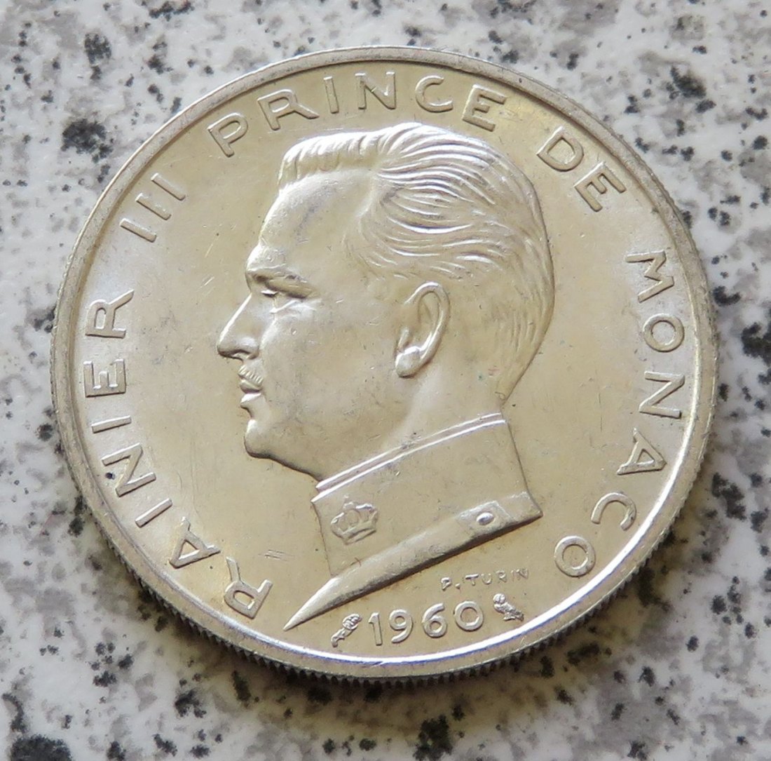  Monaco 5 Francs 1960, Silber   