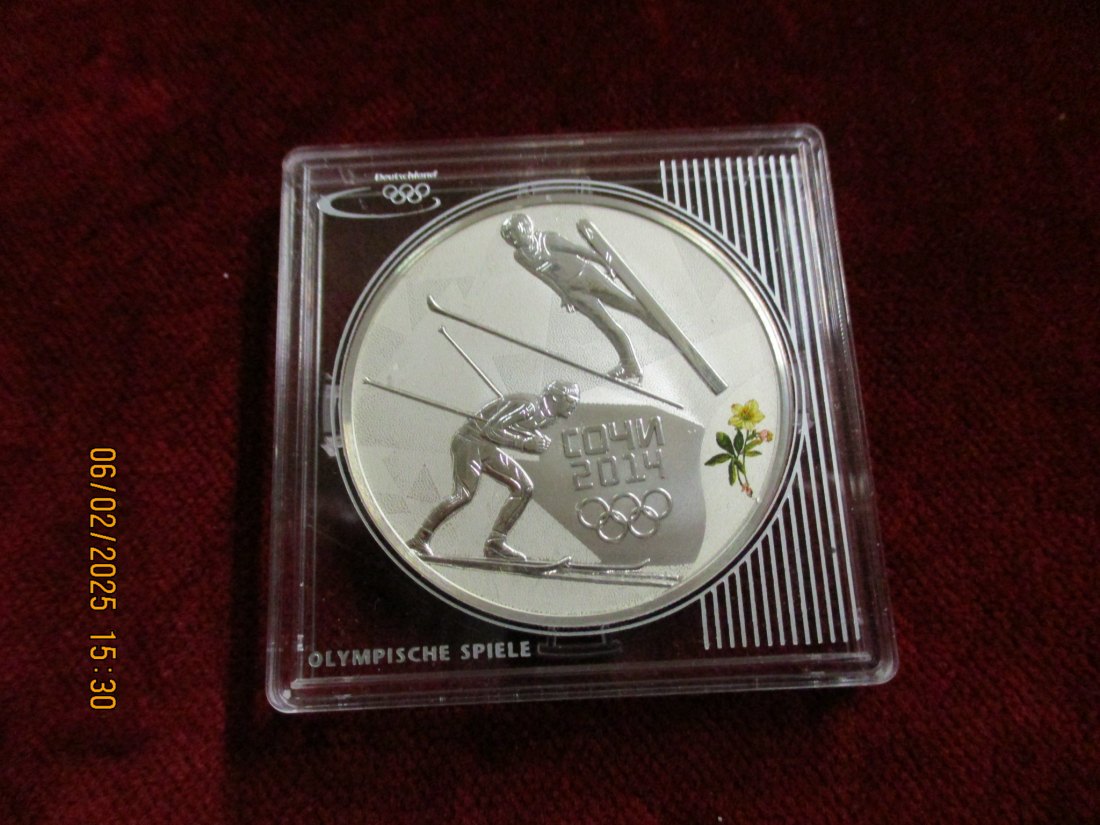  3 Rubel 2014 Russland Olympischen Spielen Nordische Kombination Silber 925er 31,1g rau / 1100281   