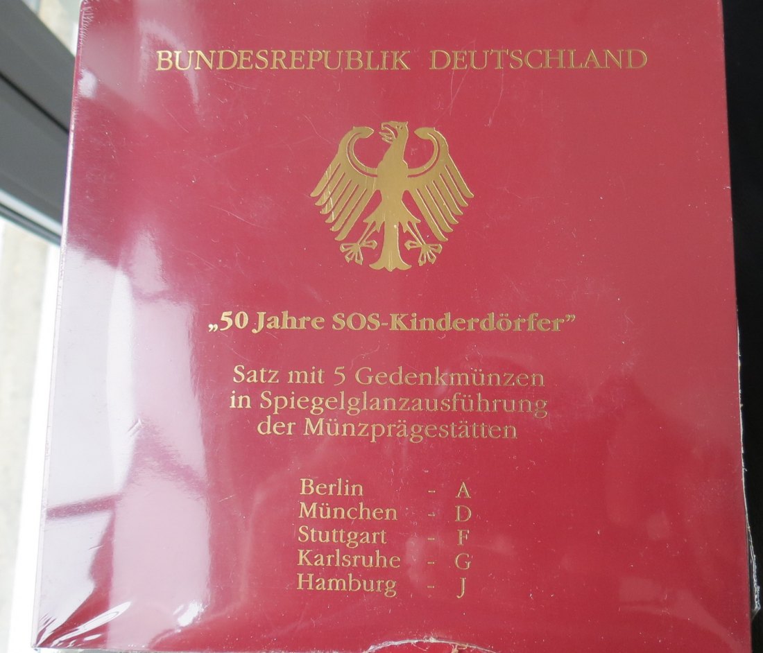  Bundesrepublik Deutschland 5 x 10 DM 1999 ADFGJ 50 Jahre SOS-Kinderdörfer PP in Original-Blister   