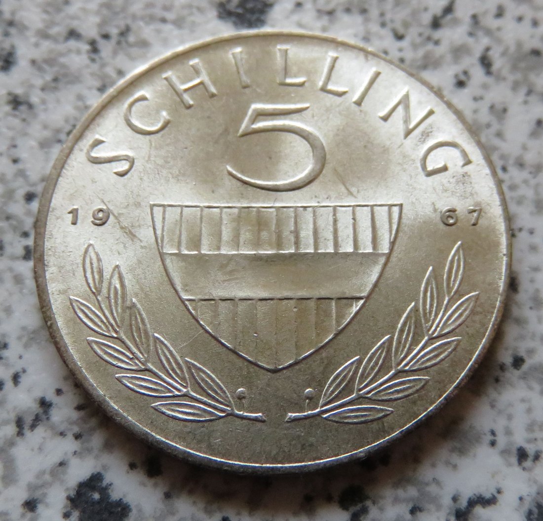  Österreich 5 Schilling 1967, Erhaltung, besseres Jahr   