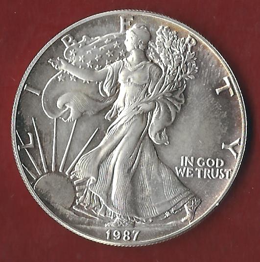  USA 1987 1 OZ Feinsilber Koblenzer Münzen Studio Koblenz Frank Maurer AH809   