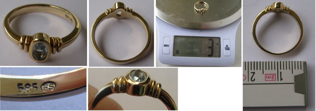  Goldring mit Saphir aus 585er Gold mit Saphir   