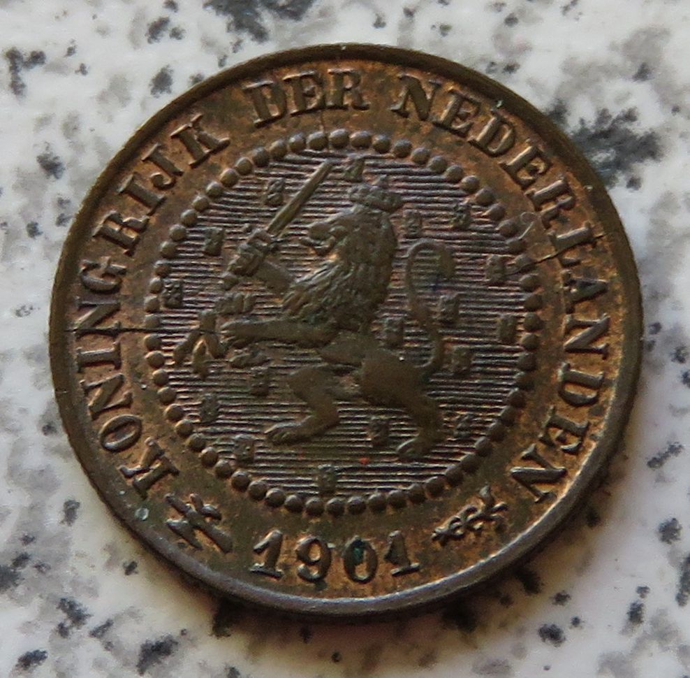  Niederlande 1/2 Cent 1901, Erhaltung   