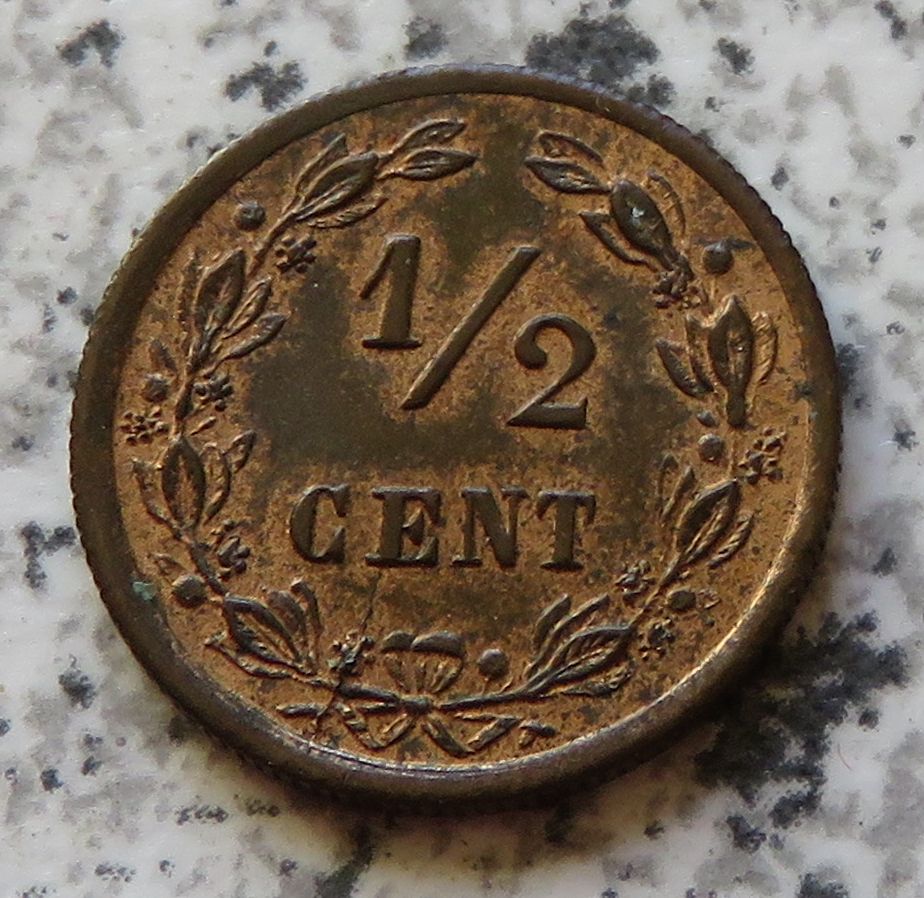  Niederlande 1/2 Cent 1901, Erhaltung   