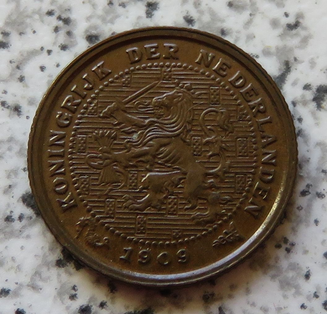  Niederlande 1/2 Cent 1909, Erhaltung   