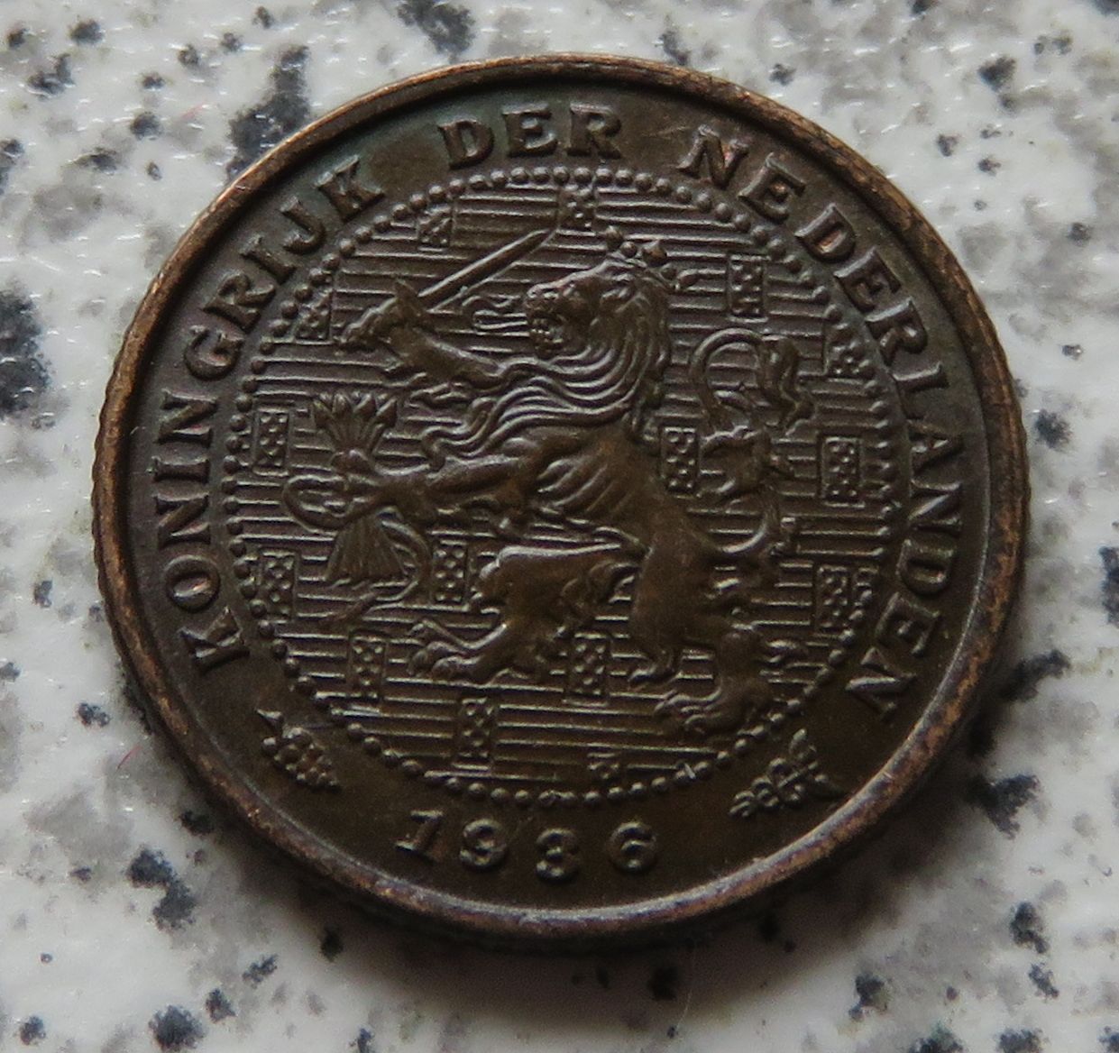  Niederlande 1/2 Cent 1936, Erhaltung   