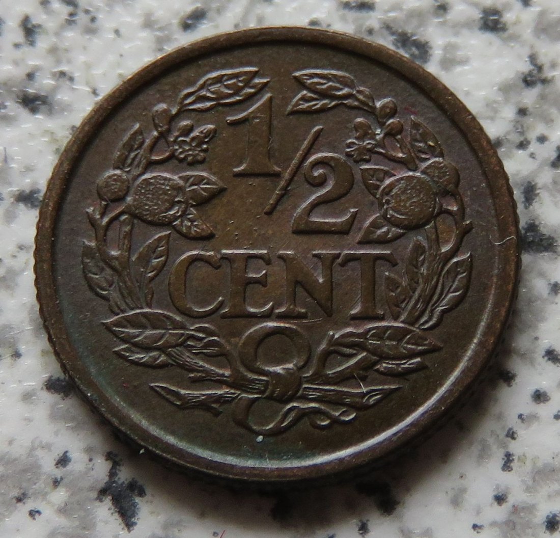  Niederlande 1/2 Cent 1936, Erhaltung   