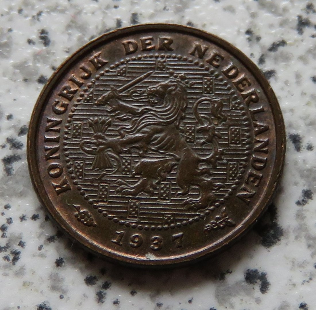  Niederlande 1/2 Cent 1937, Erhaltung   