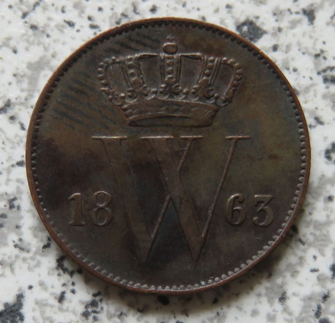  Niederlande 1 Cent 1863, besser   