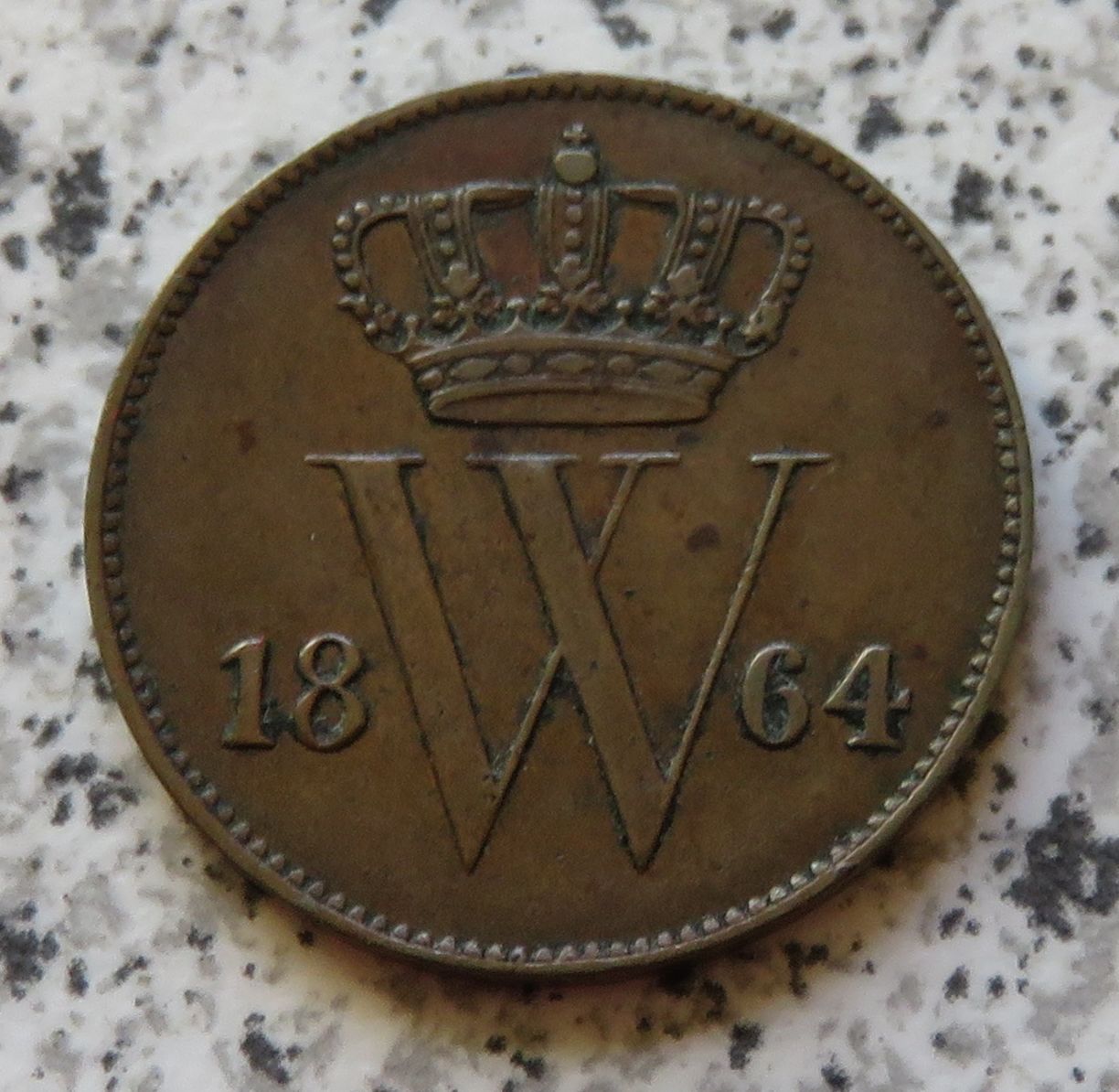  Niederlande 1 Cent 1864, besser   