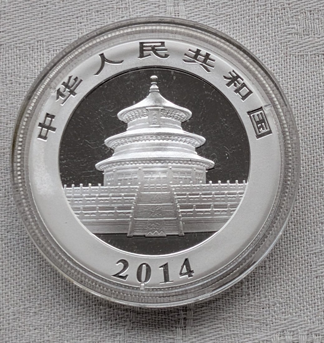  China Panda in Silber 1 Oz Jahrgang 2014   