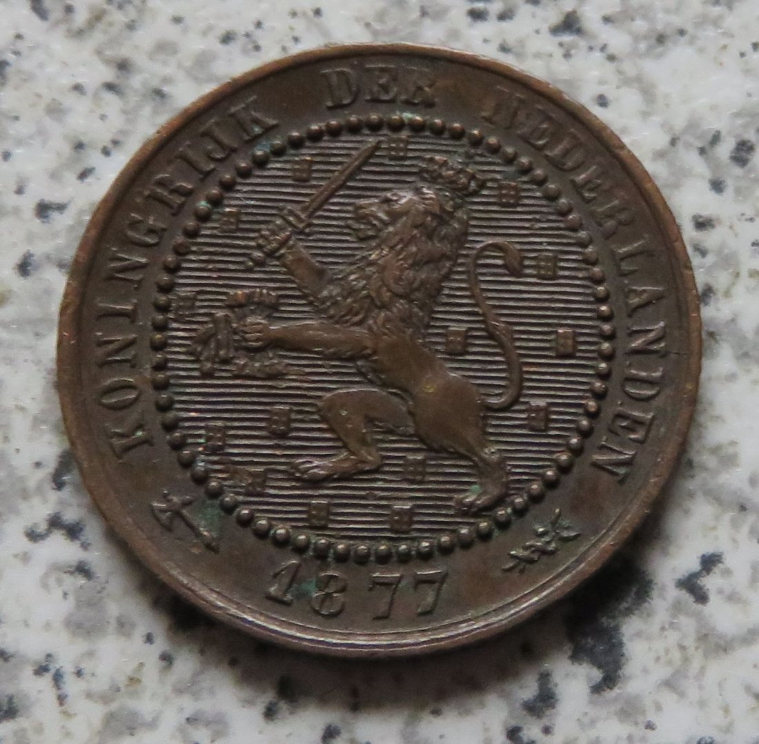  Niederlande 1 Cent 1877, Wilhelmina   