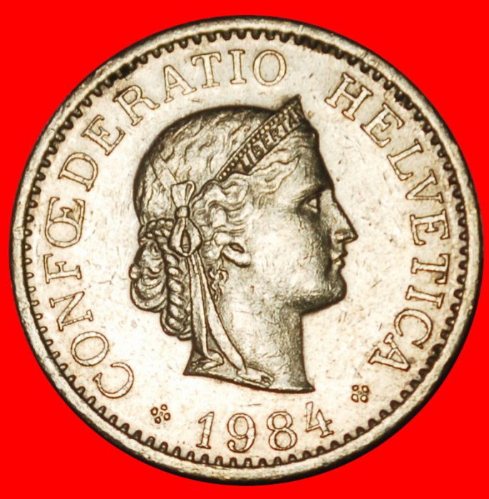  Ⰶ LIBERTY (1879-2025): SWITZERLAND ★ 10 RAPPEN 1984! DIES 2+C! MINT LUSTRE! LOW START ★ NO RESERVE!   