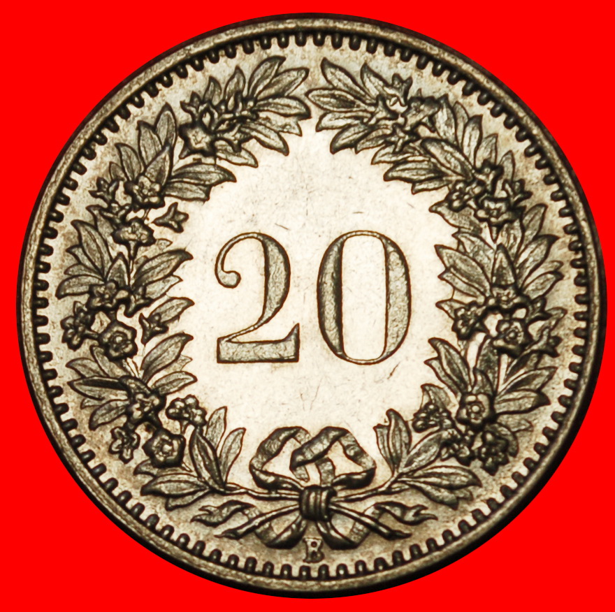  Ⰶ LIBERTY (1881-2025): SWITZERLAND ★ 20 RAPPEN 1929B DIES 1+A! MINT LUSTRE! LOW START ★ NO RESERVE!   