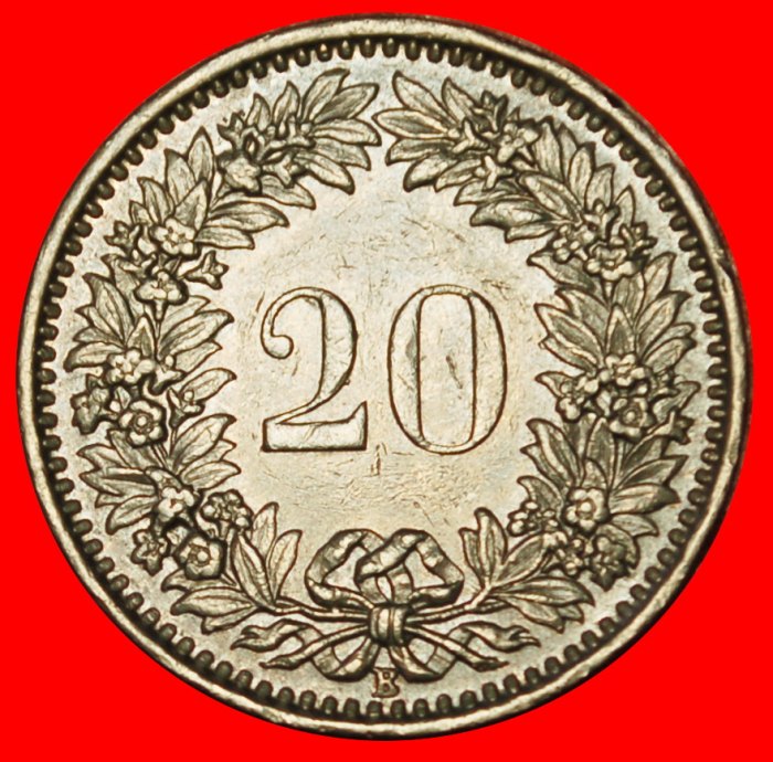  Ⰶ LIBERTY (1881-2025): SWITZERLAND ★ 20 RAPPEN 1962B DIES 1+A! LOW START ★ NO RESERVE!   