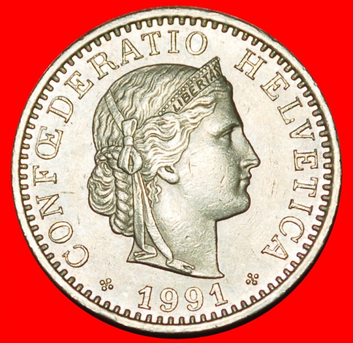  Ⰶ LIBERTY (1881-2025): SWITZERLAND ★ 20 RAPPEN 1991B DIES 2+B! LOW START ★ NO RESERVE!   