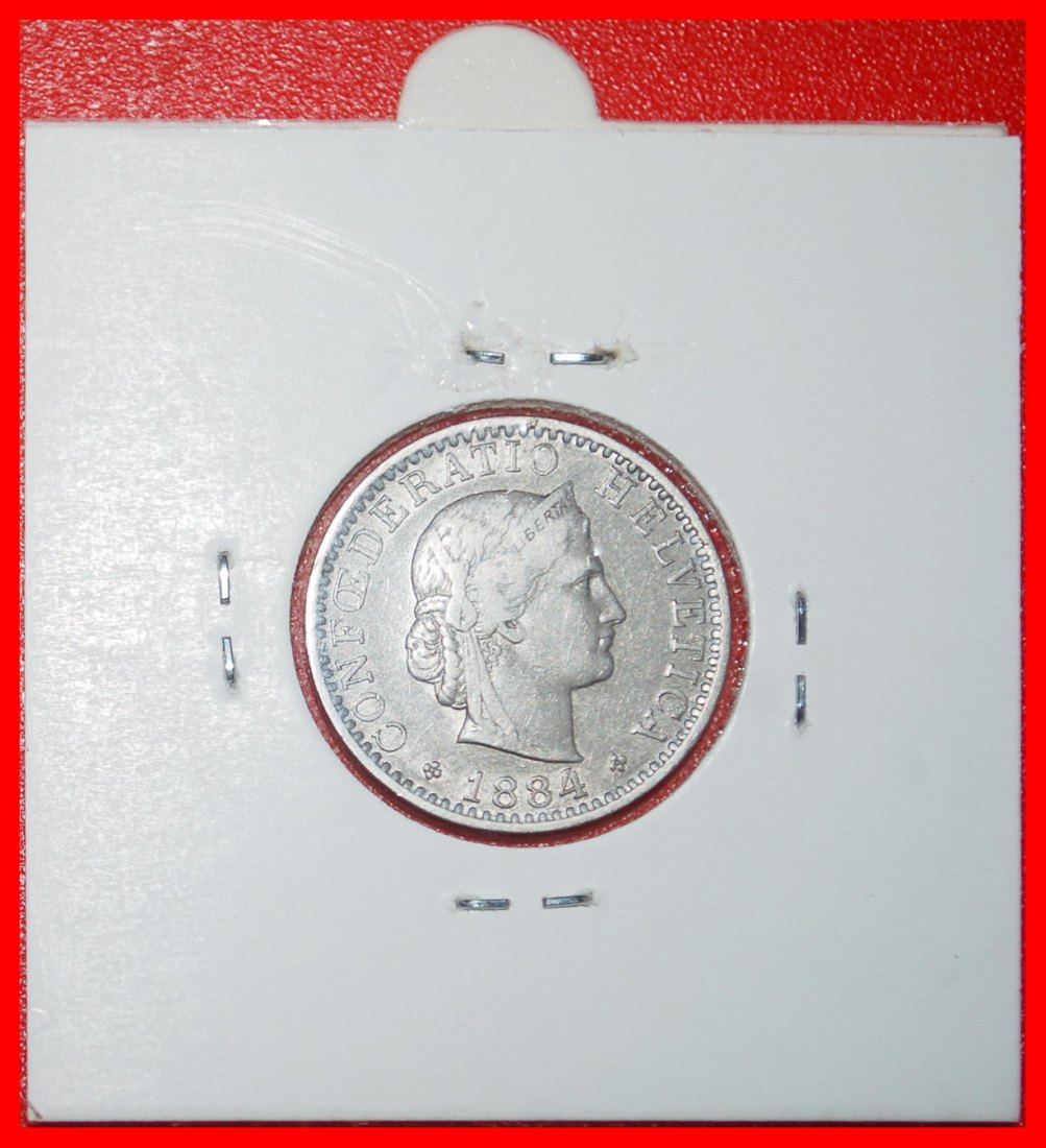  Ⰶ LIBERTY (1881-2025): SWITZERLAND ★ 20 RAPPEN 1884B DIES 1+A! IN HOLDER! ★LOW START ★ NO RESERVE!   