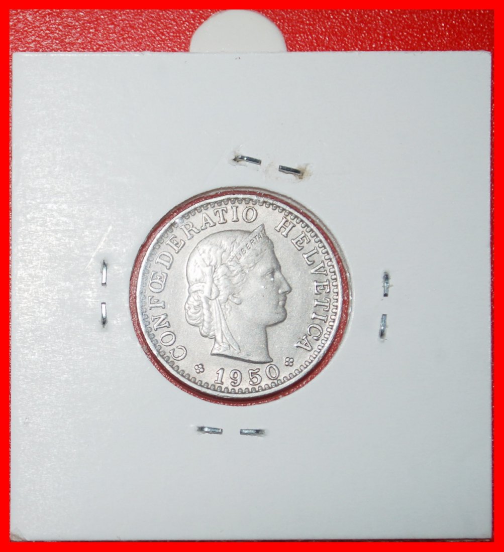  Ⰶ LIBERTY (1881-2025): SWITZERLAND ★ 20 RAPPEN 1950B DIES 1+A! IN HOLDER!★LOW START ★ NO RESERVE!   