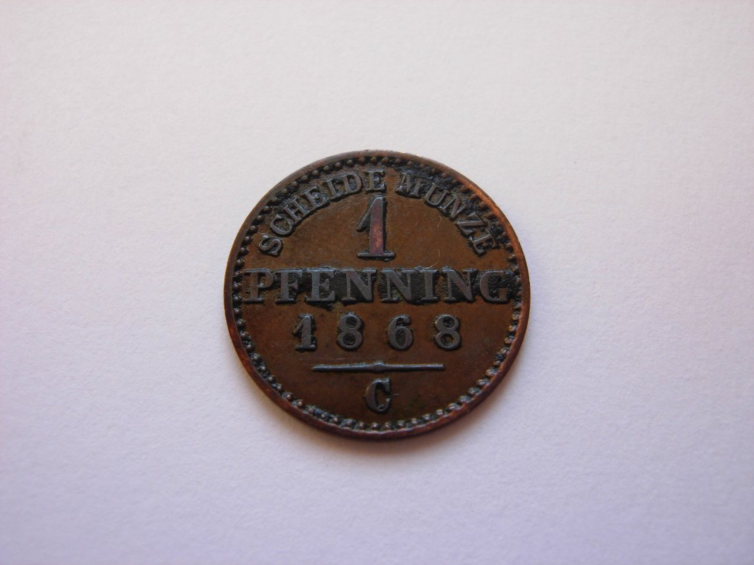  1 Pfenning 1868 C   