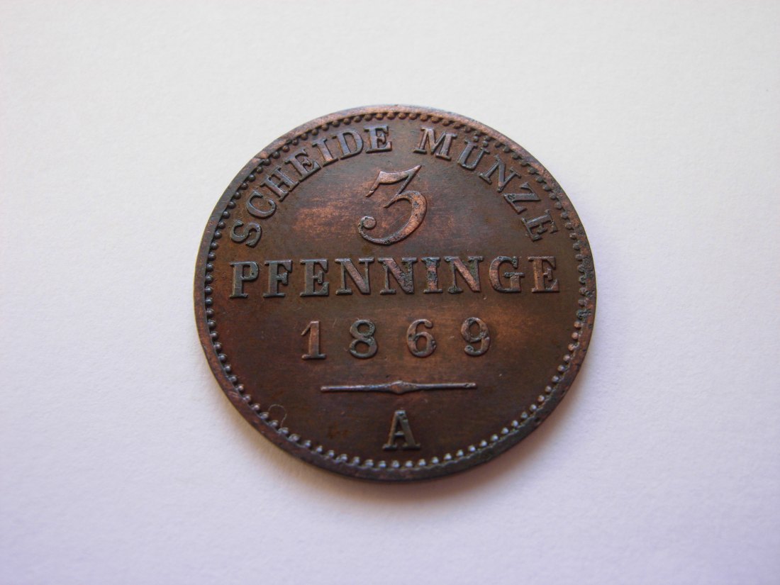  3 Pfenning 1869 A   