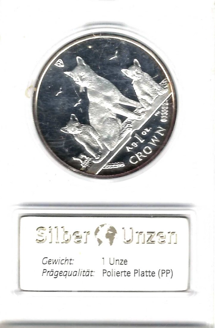  Isle of Man 1 Crown 2016 1 OZ PP Katzen motiv Münzenankauf Koblenz Frank Maurer AH 723   