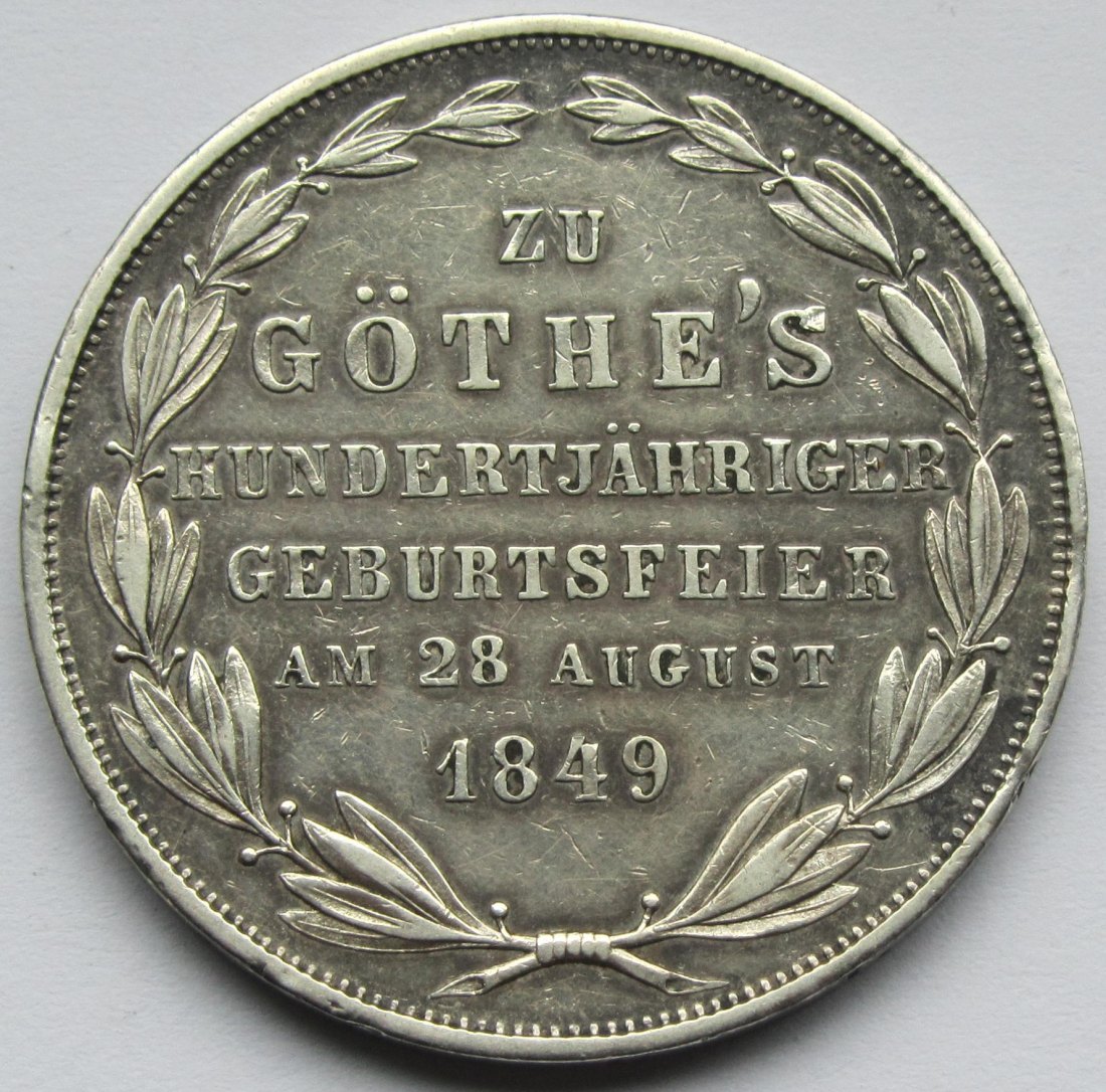  Frankfurt: 2 Gulden Goethe 1849   