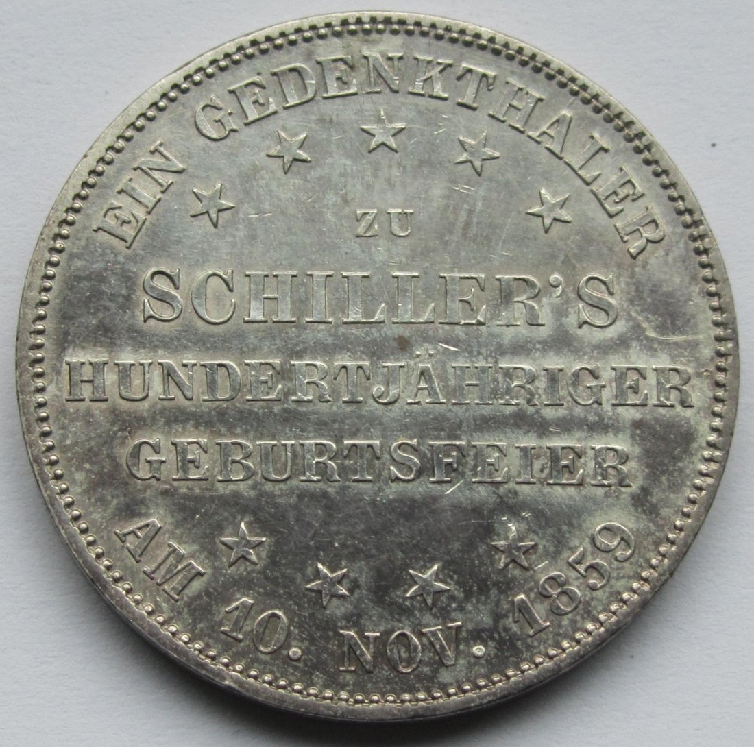  Frankfurt: 1 Taler Schiller 1859   