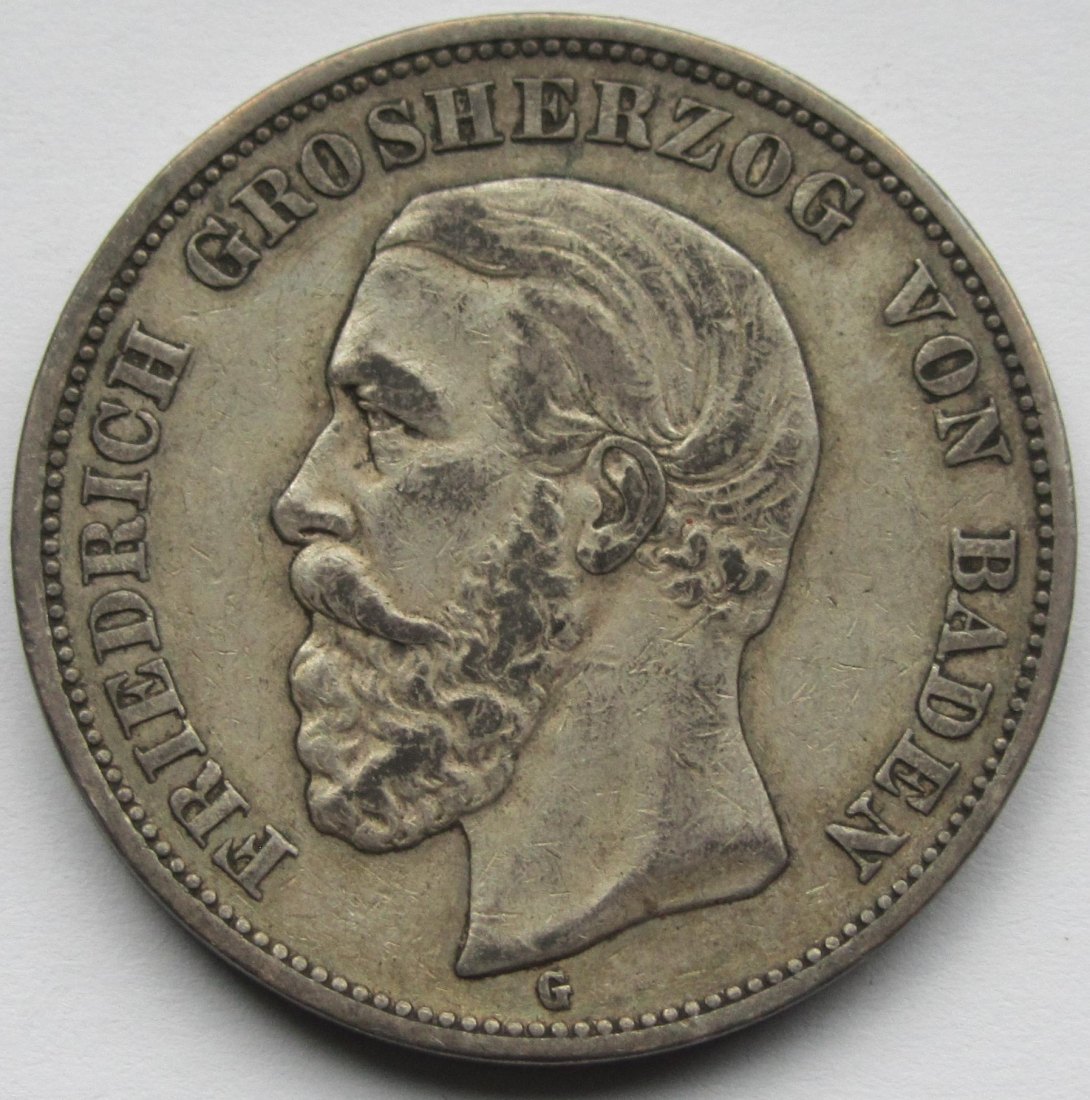  Kaiserreich: Baden, 5 Mark Friedrich I. (Jaeger 29), 1899   