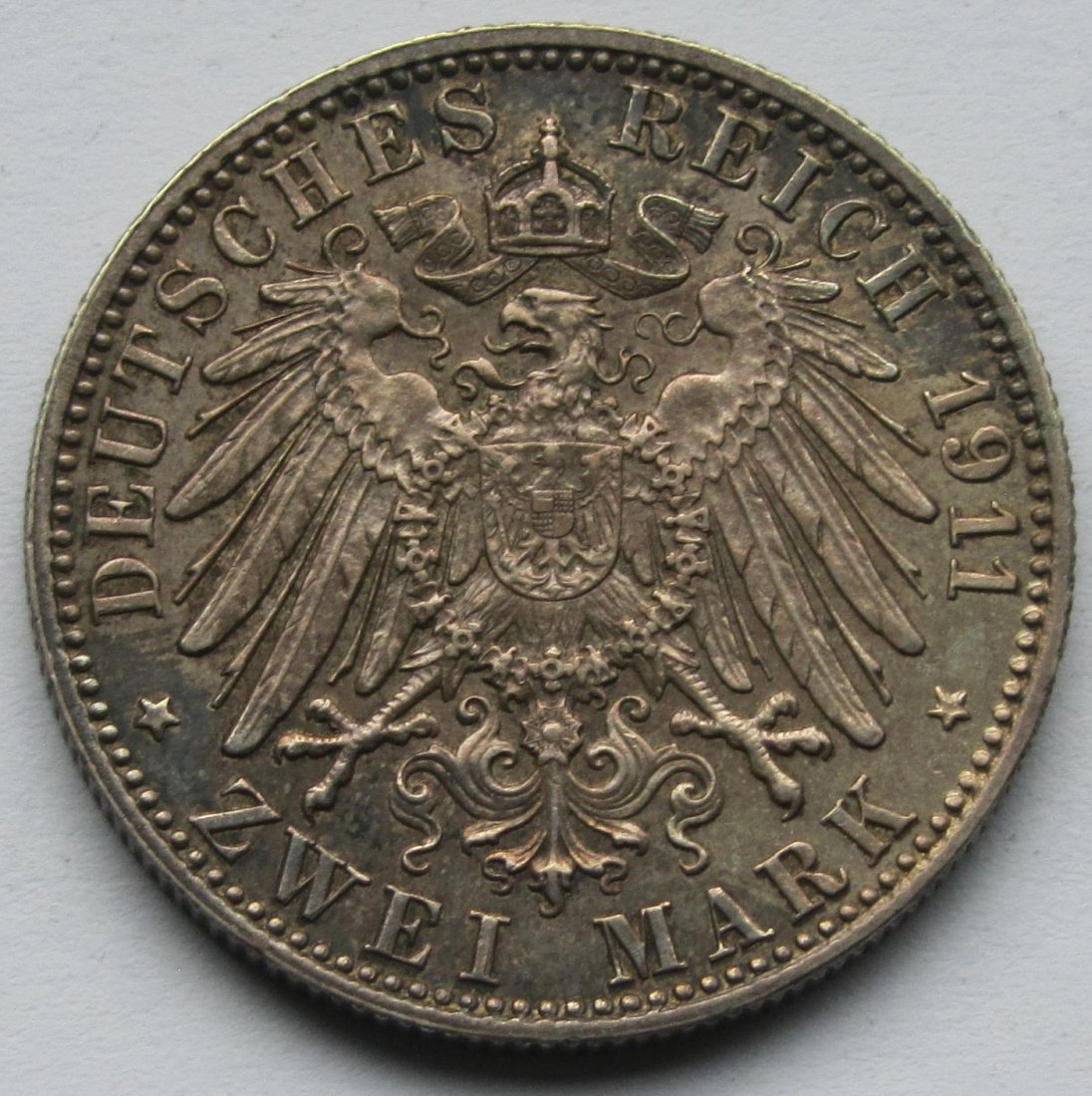  Kaiserreich: Bayern, 2 Mark Luitpold (Jaeger 48), 1911   