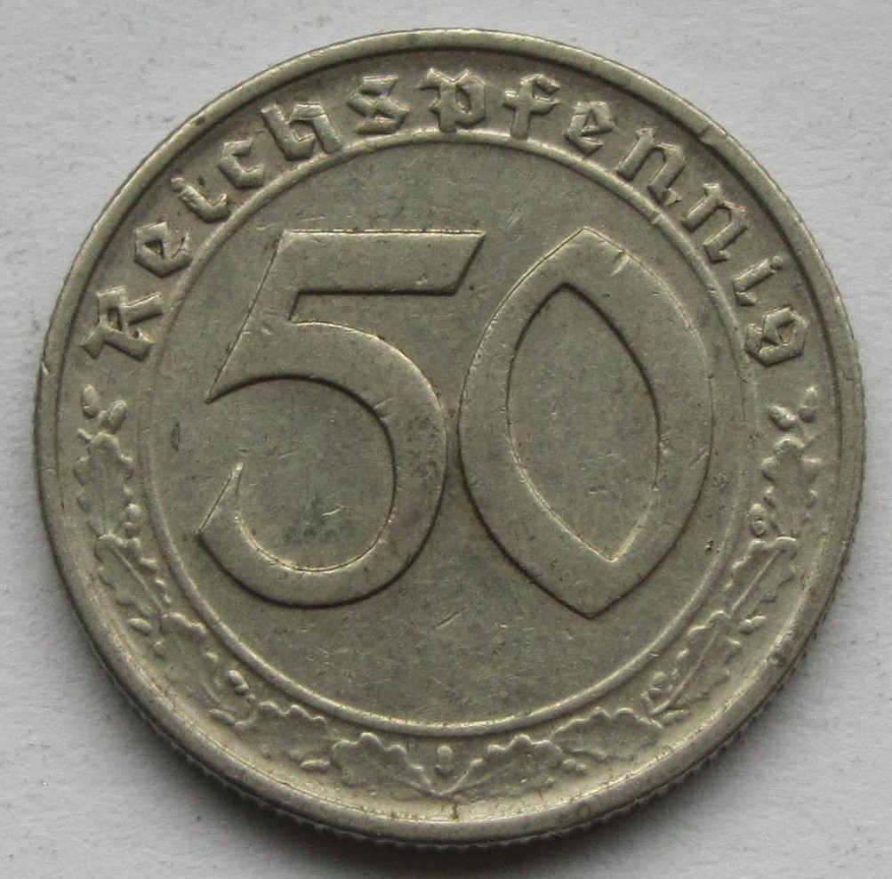  Deutsches Reich: 50 Pfennig 1938 G   