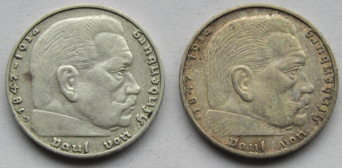  Deutsches Reich: 2 Mark 1936 D + G   