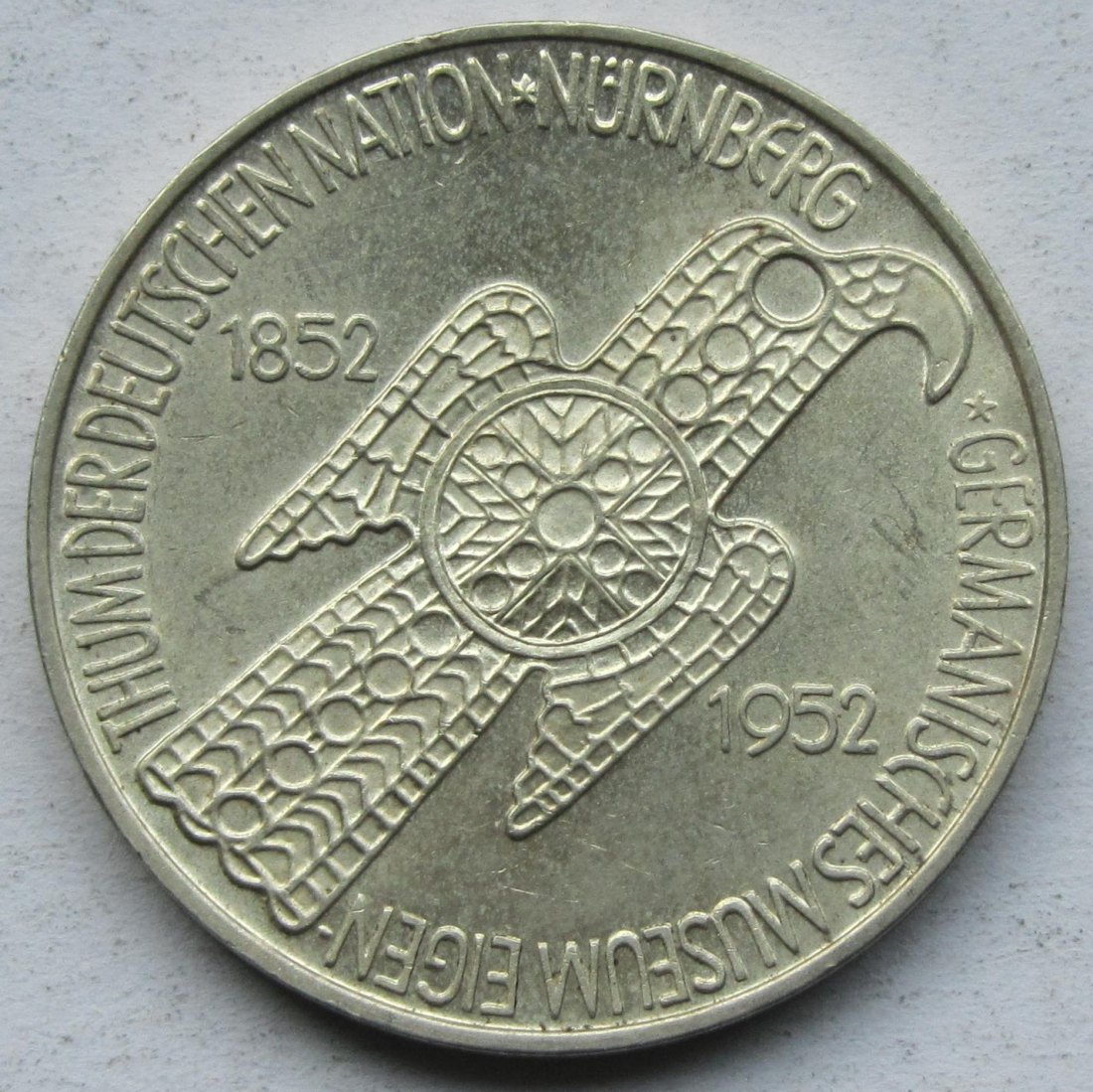  Deutschland: 5 DM Germanisches Museum 1952   