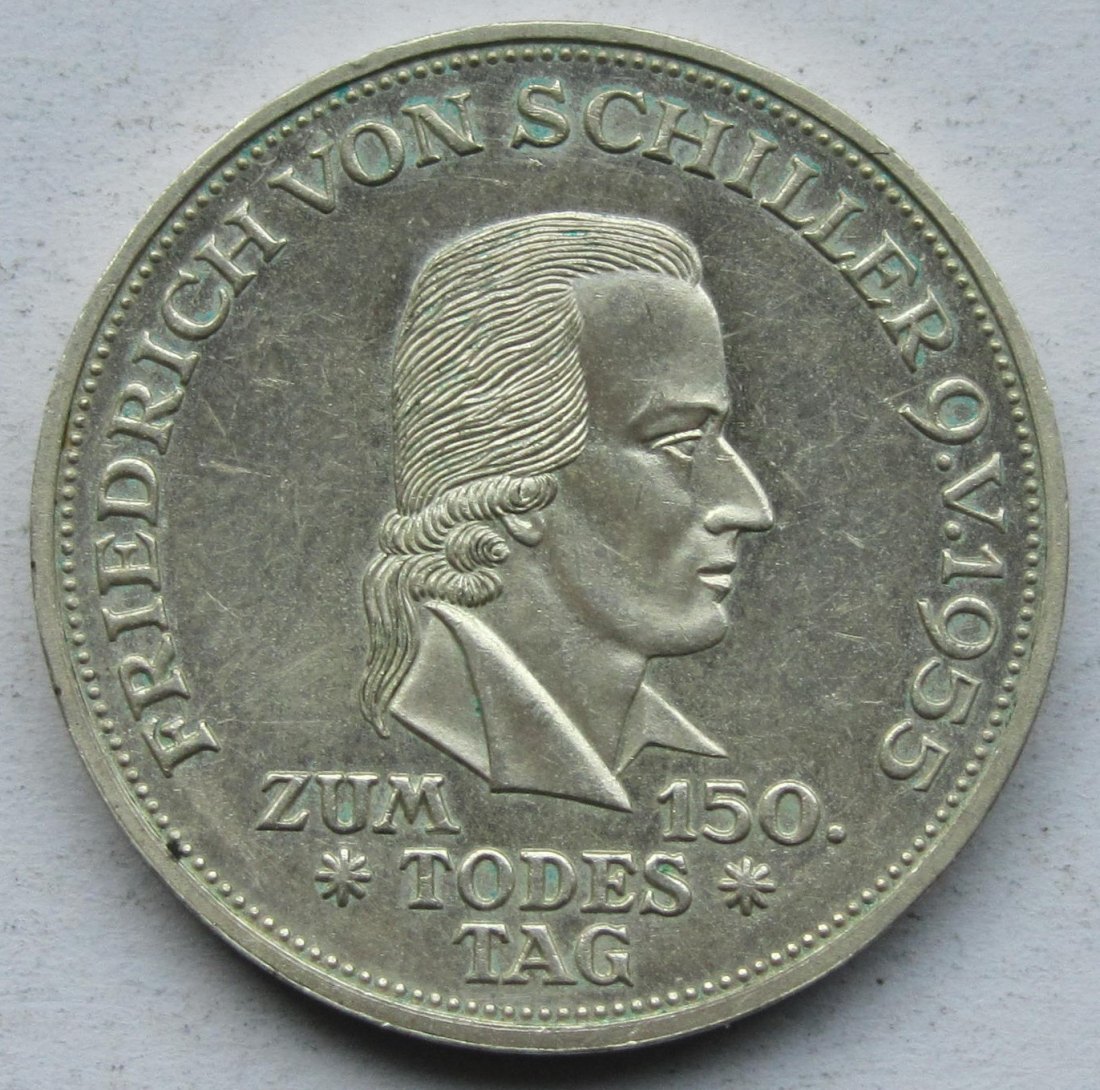  Deutschland: 5 DM Schiller 1955   