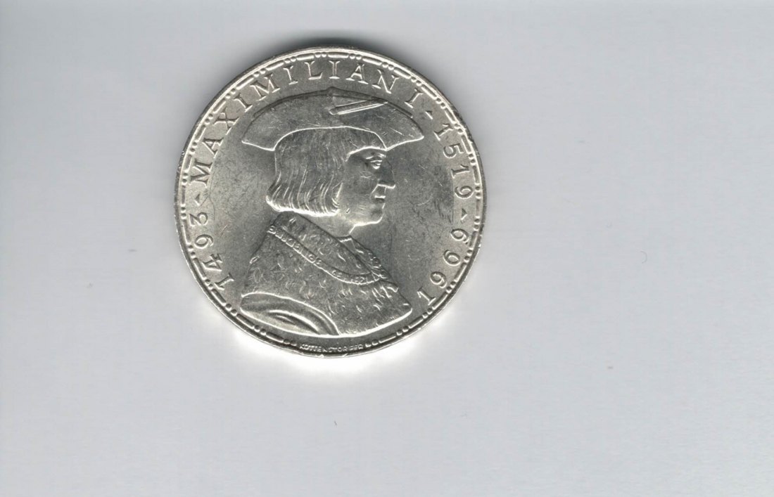  50 Schilling 1969 Kaiser Maximilian I. silber 18g fein Österreich (4584/8)   