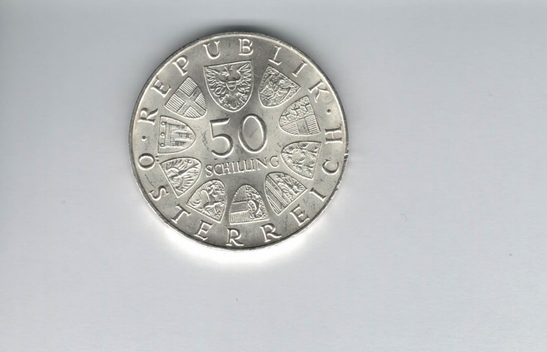  50 Schilling 1970 300 Jahre Universität Innsbruck 18g fein silbe Österreich Spittalgold9800 (4584/9)   