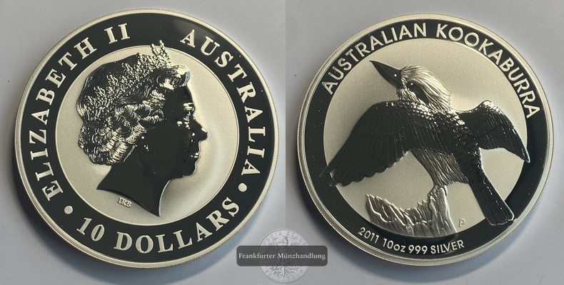  Australien  10 Dollar 2011 Kookaburra   FM-Frankfurt  Feinsilber: 311g   