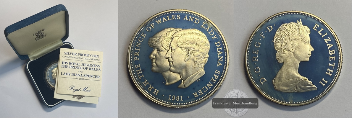  Grossbritannien Medaille 1981 Hochzeit Prinz of Wales / Lady Diana  FM-Frankfurt Feinsilber: 26,16g   