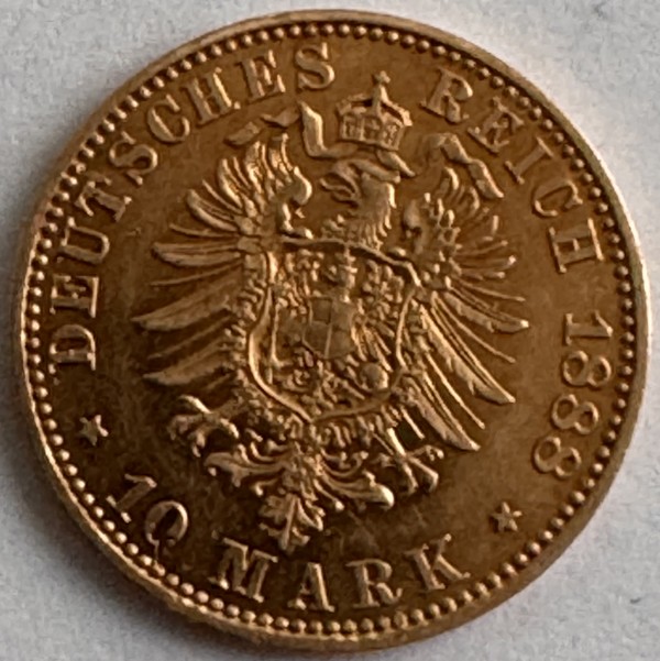  10 Mark Gold Friedrich III 1888   