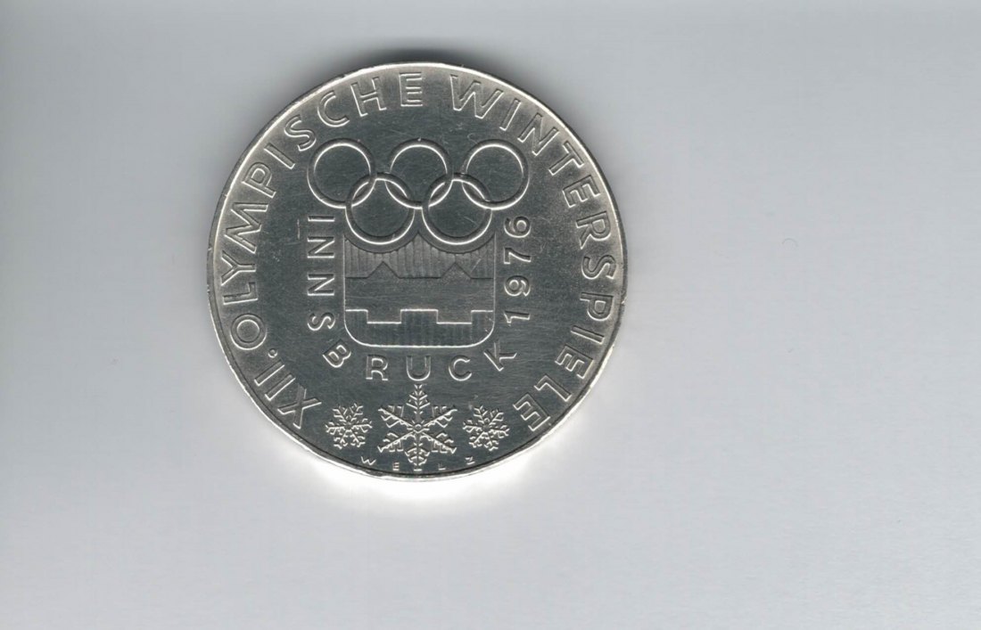  100 Schilling 1974 Olympische Winterspiele 1976 Innsbruck 15,36 Fein silber Österreich (01914/1)   