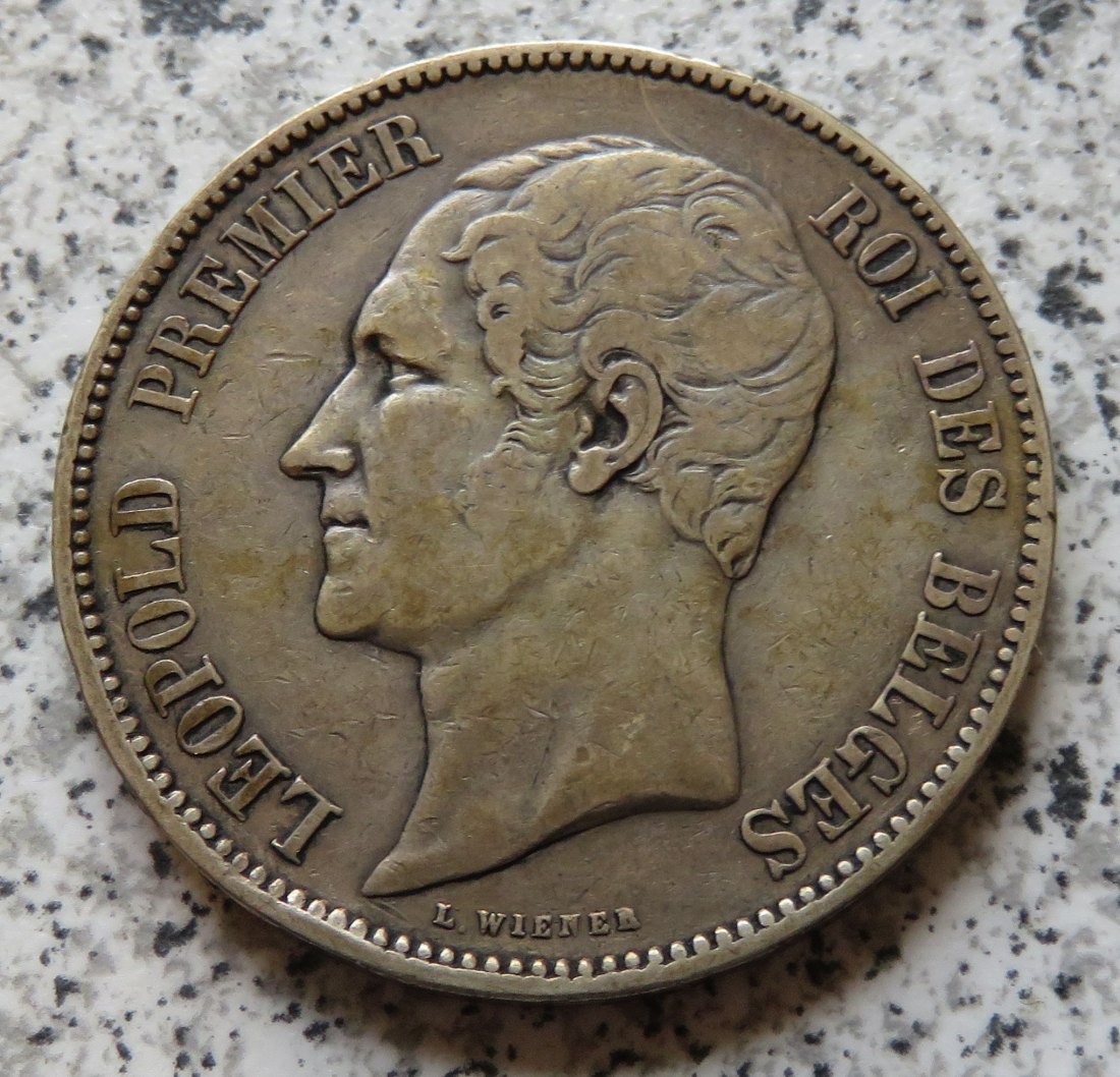  Belgien 5 Francs 1849, KM 17   