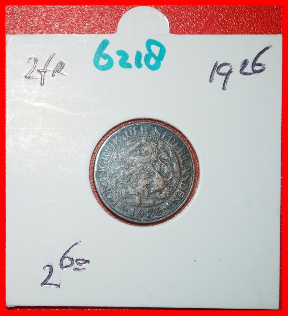  Ⰶ RAMPANT LION (1913-1941): NETHERLANDS ★ 1 CENT 1926! WILHELMINA (1890-1948) ★LOW START★NO RESERVE!   