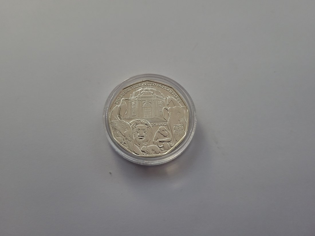  5 Euro 2002 Tiergarten Schönbrunn Österreich silber Spittalgold9800 (4974   