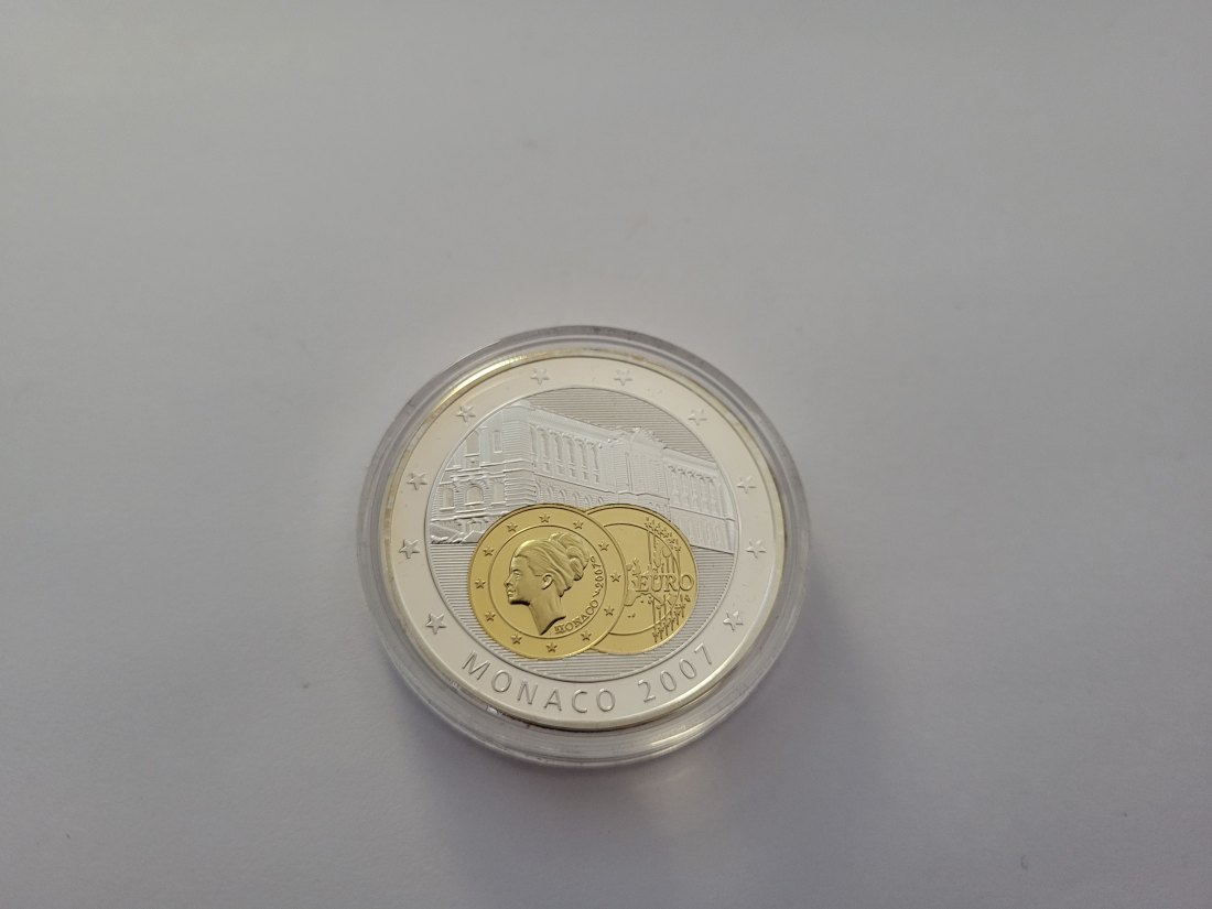  Medaille Europäische Gedenkmünze 2007 Monaco Spittalgold9800 (00   