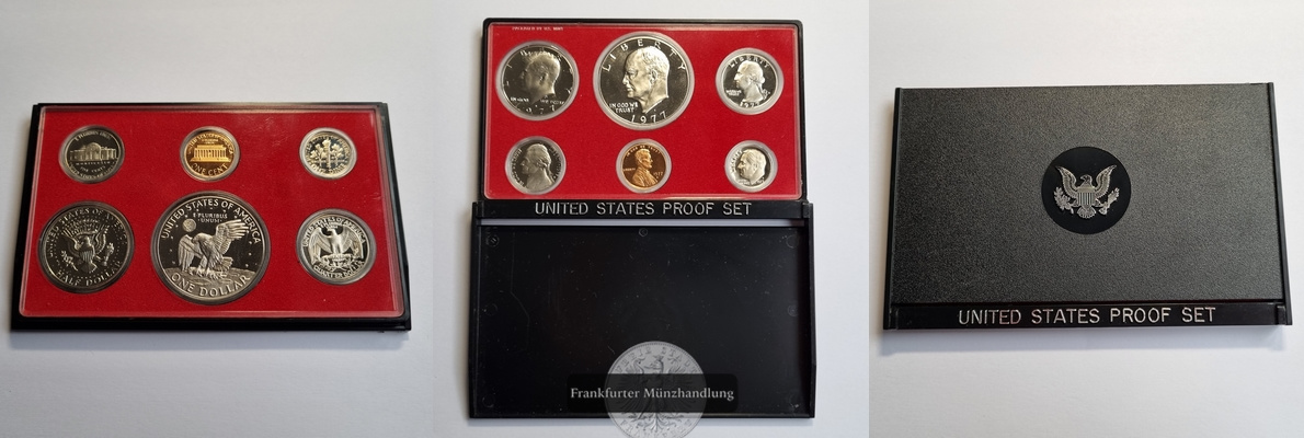  USA 1977 Proof Set/Münzenset FM-Frankfurt     Feinsilber: 44,96g   