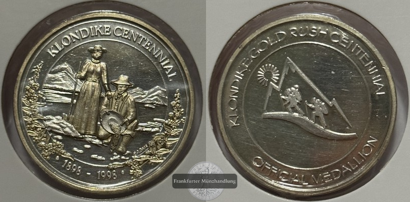  Kanada - Medaille 1998 Gold Rush Klondike   FM-Frankfurt   Feinsilber 31,2g   