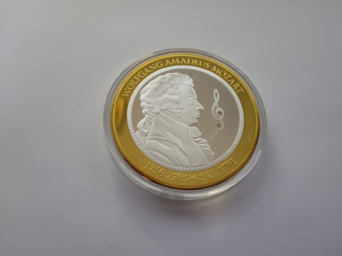  Medaille Wolfgang Amadeus Mozart Wiener Klassik Steine Österreich Spittalgold9800 (00   