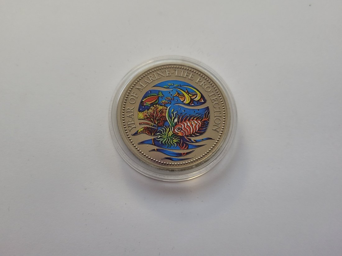  1 Dollar Year of Marine-Life Protection 1992 Palau Spittalgold9800 (00   